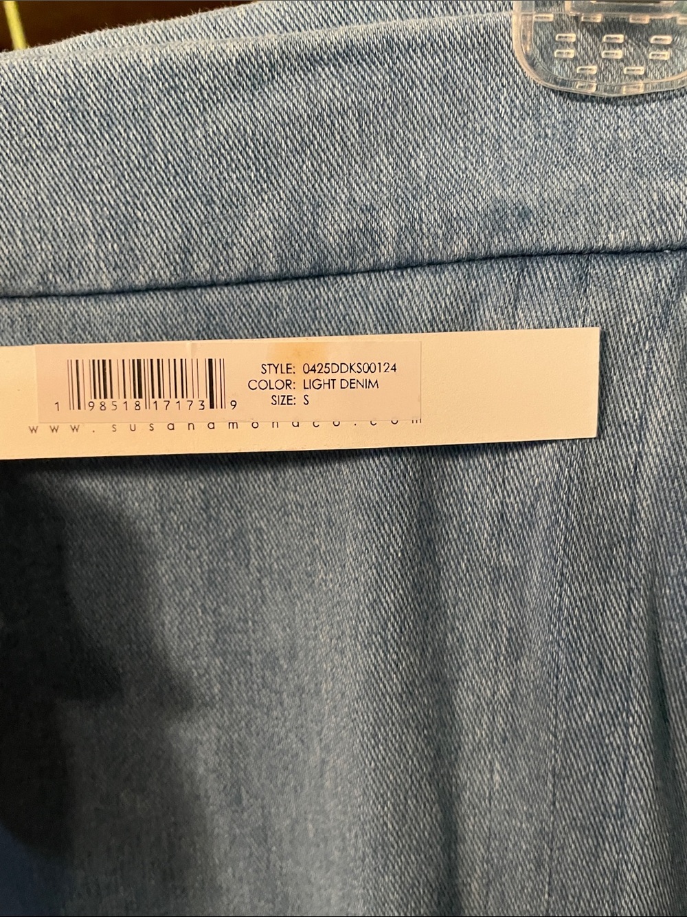 NWT Susana Monaco Blue Denim Maxi Skirt with High Side Slit - Picture 4 of 8